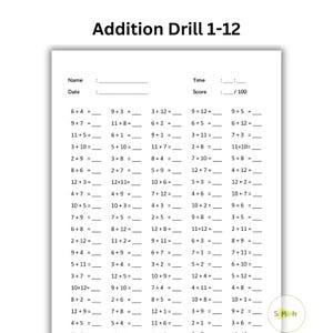 Feuilles d&#39;exercices imprimables à remplir : nombres à un et deux chiffres de 1 à 12 + corrigés, exercices de mathématiques, exercices de mathématiques