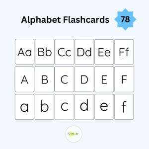 Alphabet Flashcards Printable for Preschoolers And Toddlers, Uppercase and Lowercase Black and white Learning Cards, instant download
