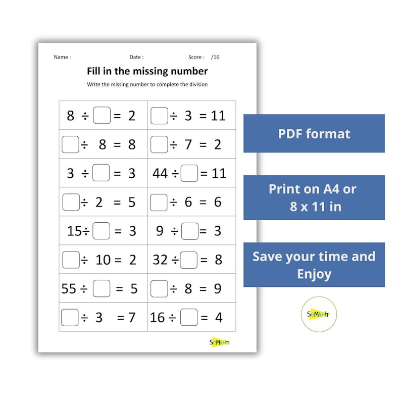 12 Printable Multiplication & Division Worksheets - Fill in the Missing ...