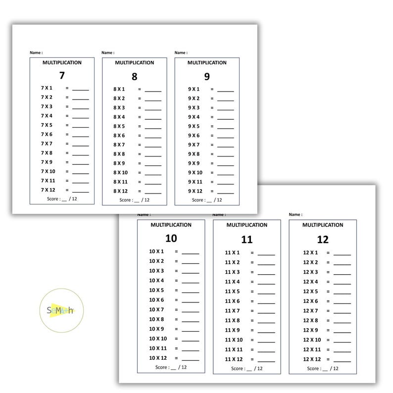 Printable Multiplication Worksheets: Maths Drills for Kids Single Digit ...
