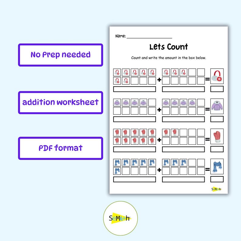 Printable Addition Worksheets, Fill in the Box, Single and Double Digit ...