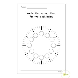 30 Printable Learning to Tell Time Worksheets. Kindergarten-1st Grade ...