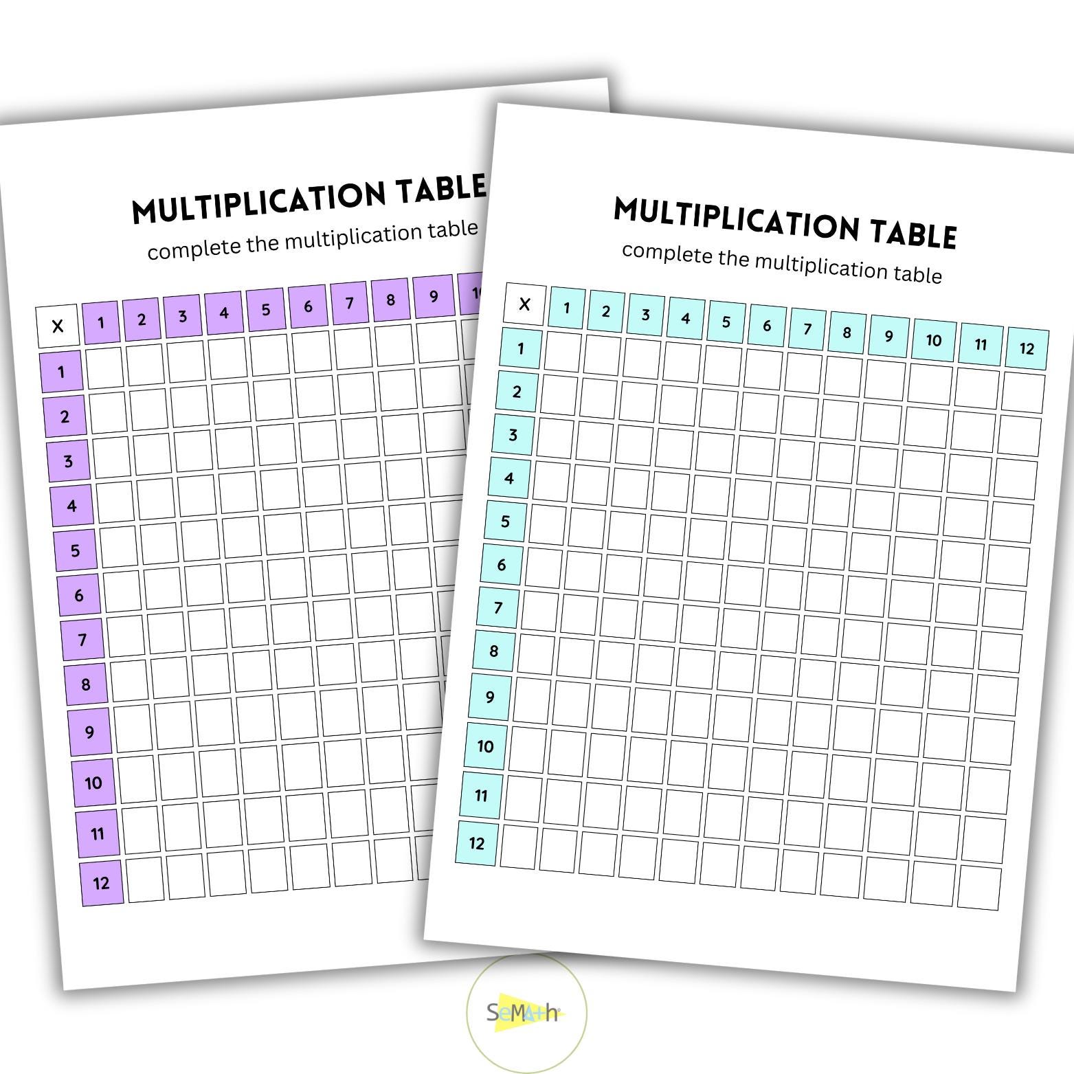 Printable multiplication table fillable multiplication chart 1 12