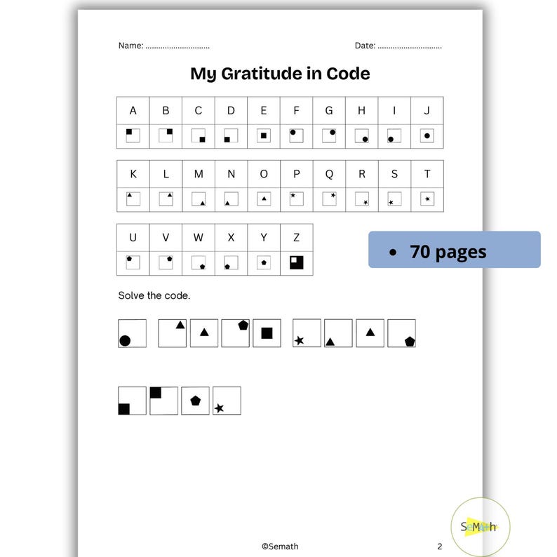 Gratitude Code Worksheet | Secret Code Activity for Kids, Classroom Printable, Thanksgiving
gratitude challenge, gratitude list, sunday school game, printable game, family game, holiday game, icebreaker game, party games, office games, therapy tools, geometry worksheets, shape worksheets, maths worksheets, area and perimeter, printable math, 4th grade math, 5th grade math, homeschool print, classroom activity, math activities, geometry for kids, perimeter worksheet, area worksheet, 6th grade