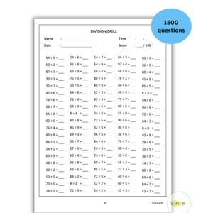 Math Worksheets,
Times Tables,
Math Drills,
Grade 3 Maths,
Grade 2 Maths,
Division,
Printable Worksheets,
Multiplication,
Division Math Facts,
Division for Kids,
Printable Division,
Math for 3rd Graders,
Math Drill Worksheet, 15 Printable Division Worksheets - Division Drills with Answer Page, Printable Math Worksheets, Third Grade Maths, Grade 3 Maths, division drill worksheets, homeschool math practice, division facts, printable learning resources, division practice sheets