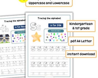 Alphabet Tracing Workbook, 26 Pages Printable ABC Worksheets | Preschool, Pre-K, Kindergarten & Homeschool Handwriting Practice
