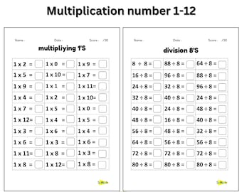 Printable Multiplication & Division Worksheets: Grade 3-4 Math Drills ...