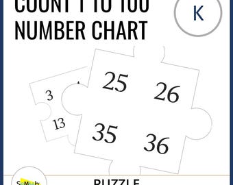Casse-tête numérique de 1 à 100 : jeu de mathématiques à imprimer pour les enfants (téléchargement numérique)