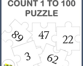 1-100 Number Count Puzzle: Interactive Math Game for Kids (Printable PDF Download A4 Size)