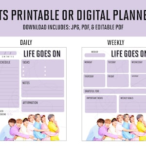 BTS Life Goes On druckbarer oder digitaler Planer (editierbares PDF enthalten)
