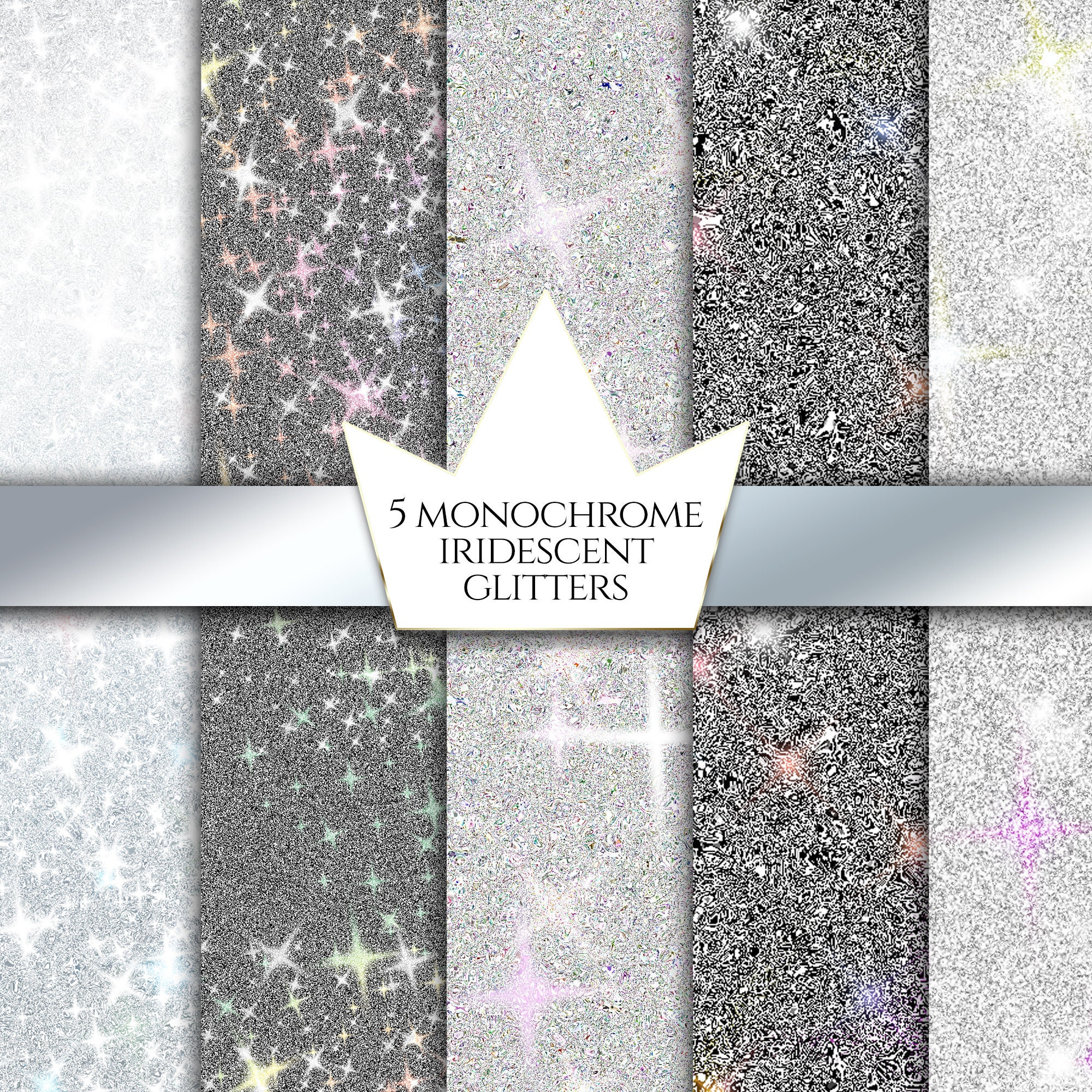 Silver glitter digital paper scrapbook paper textures Etsy
