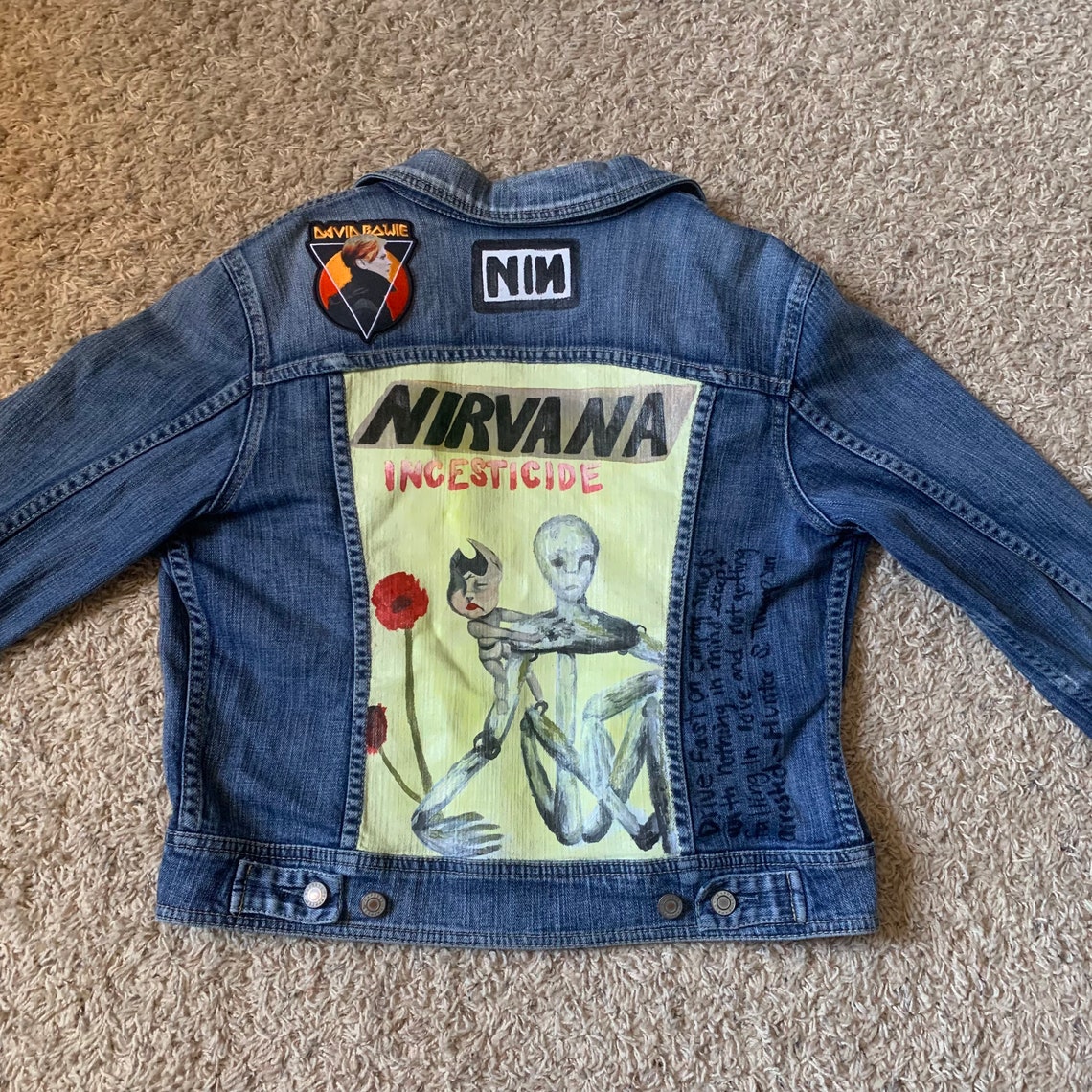 Hand Painted Vintage Inspired Nirvana Jean Jacket Etsy UK
