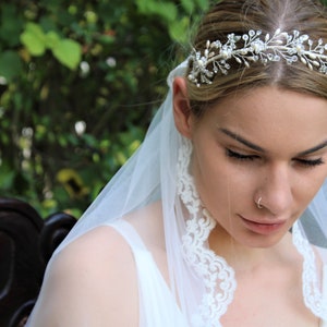 Haarreif, Braut Haarschmuck, Haarreif, Braut schmuck, Perle, Strass, Haarteil, Kopfschmuck, Accessoires, Hochzeit, wedding, Haardraht, creme