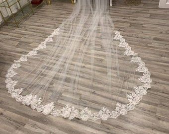 Cape veil, mit oder ohne Spitze, 3m breit, hochwertige Spitze, Brautumhang, Schleier, Kathedrale, Schultercape, wedding, Heirat, elegant