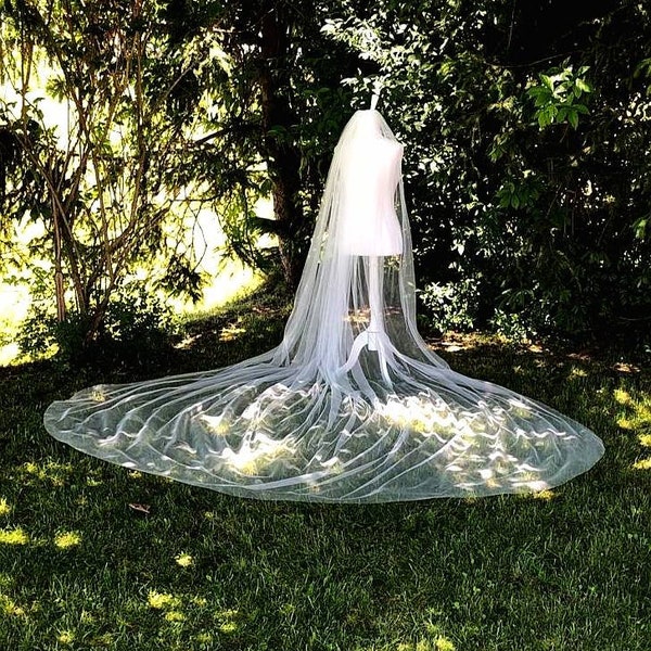 Voiles de mariée 3 mètres de large Tulle coupé italien Tulle magnifiquement doux peigne mariage voile de mariée voiles de mariée ivoire