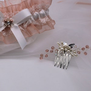 Braut-Set: Tiara Mit Glitzersteinchen, Weißer Doppelschleier Mit Kamm & 'Bride To Be' Satin-Schärpe