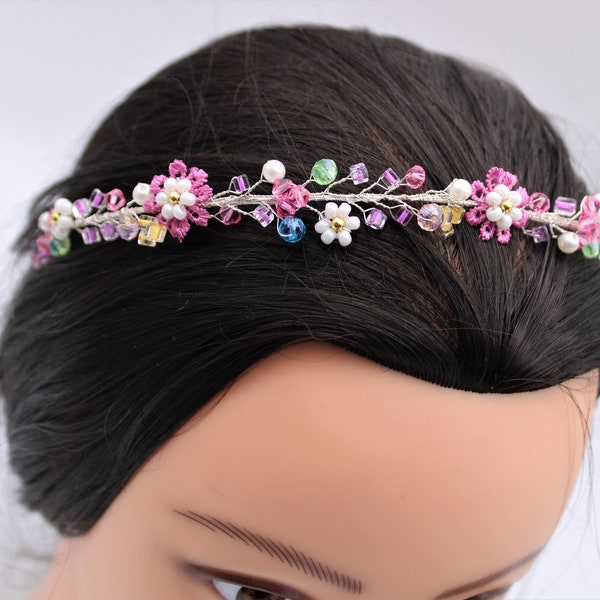 Bridal hair accessories, headband, bridal jewelry, pearl, rhinestone, hairpiece, headdress, accessories, wedding, wedding, hair wire, silver, crystal