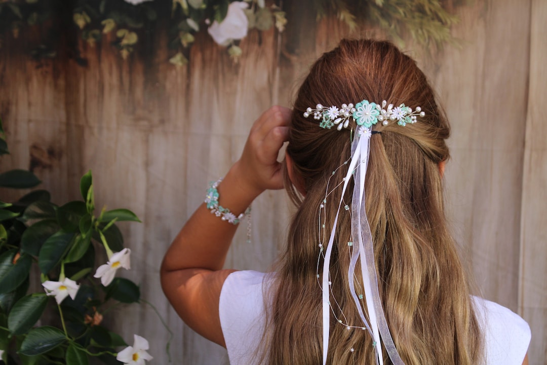 Kommunion, Haarschmuck, Mädchen, Haarkamm, Blumenmädchen