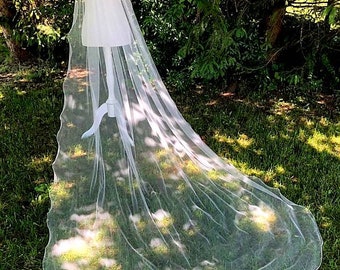 Double Tier Veil or Single Tier with Crank Edge Comb High Quality Bridal Veil Wedding Bride White Ivory Avorio Panna