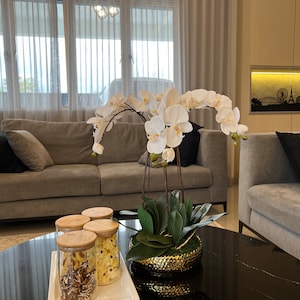 Arreglo artificial de orquídeas phalaenopsis falsas