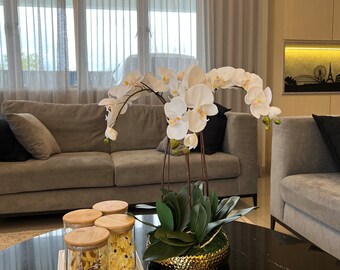 Artificial faux phalaenopsis orchids arrangement