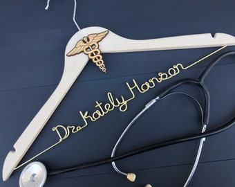 Personalized Doctor Coat Hanger, Medical Graduation Gift