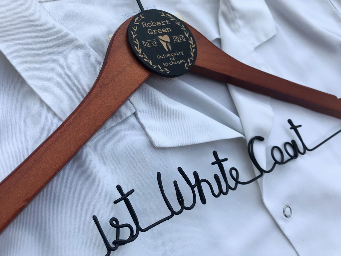 1st White Coat Hanger Dental School White Coat Ceremony Gift Etsy