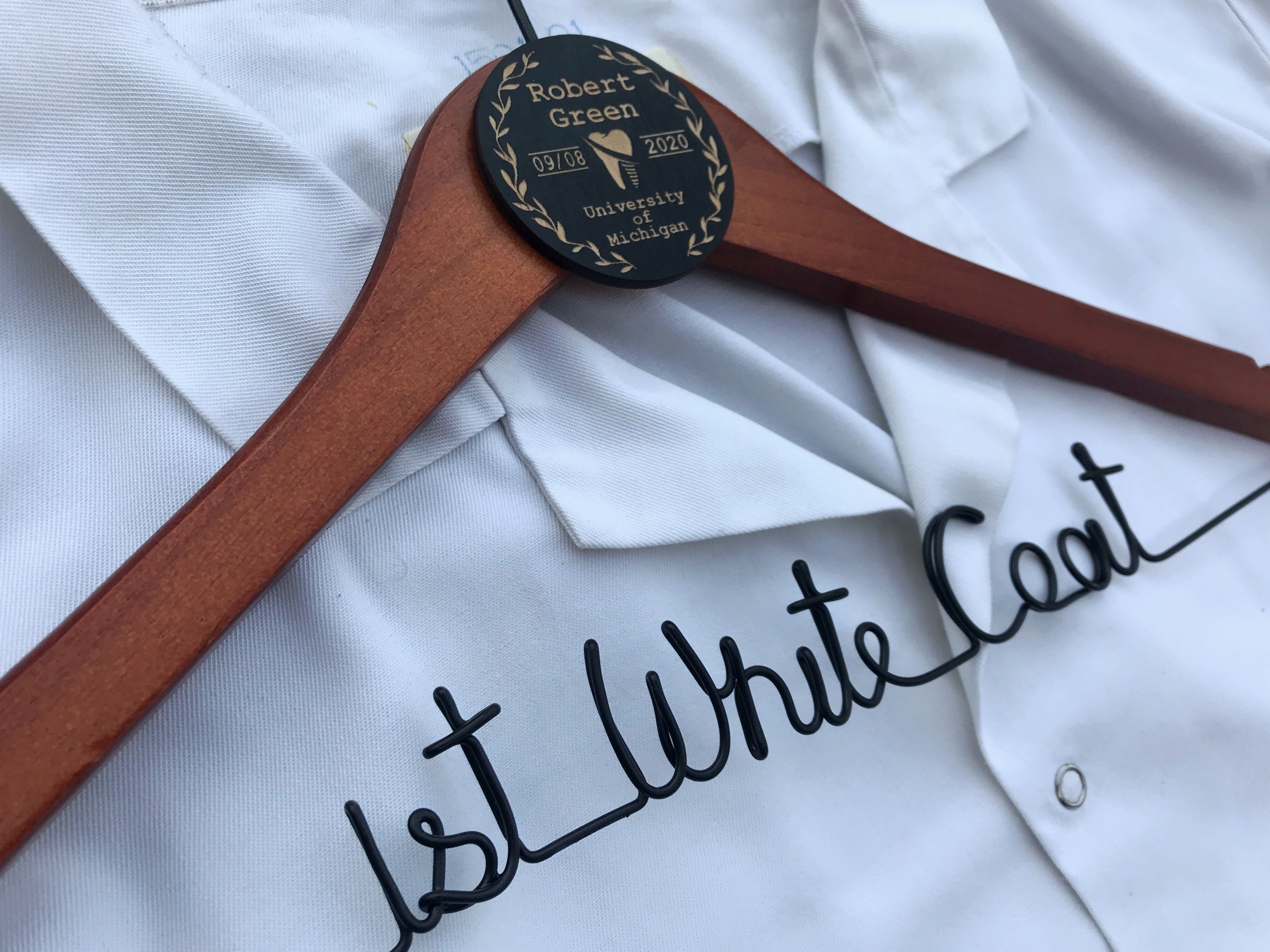 1st White Coat Hanger Dental School White Coat Ceremony Gift Etsy