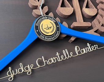 Personalized Hanger for Judge, Gift for Judge, Custom Hanger, Retirement Gift, Investiture Ceremony Gift, Unique Personalized Gift