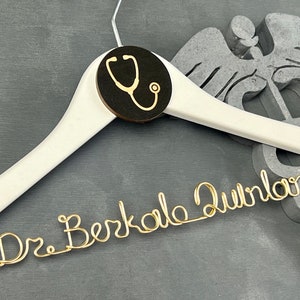 Doctor Coat Hanger, Caduceus Decal Hanger, Medical Gifts for Women, Medical Gifts for Men, Med Student Gift, Personalized Hanger image 3