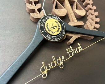 Personalized Hanger for Judge, Gift for Judge, Custom Hanger, Retirement Gift, Investiture Ceremony Gift, Unique Personalized Gift