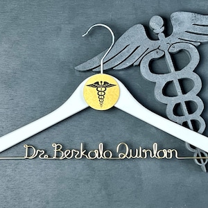 Unique Gift for Doctor, White Coat Hanger, Residency Match Day Gift Idea, Gift for Graduating Medical Students, Medical School Grad Gift