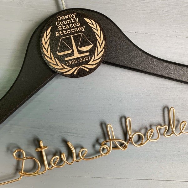 Personalized Hanger for Judge, Gift for Judge, Custom Hanger, Retirement Gift, Investiture Ceremony Gift, Unique Personalized Gift
