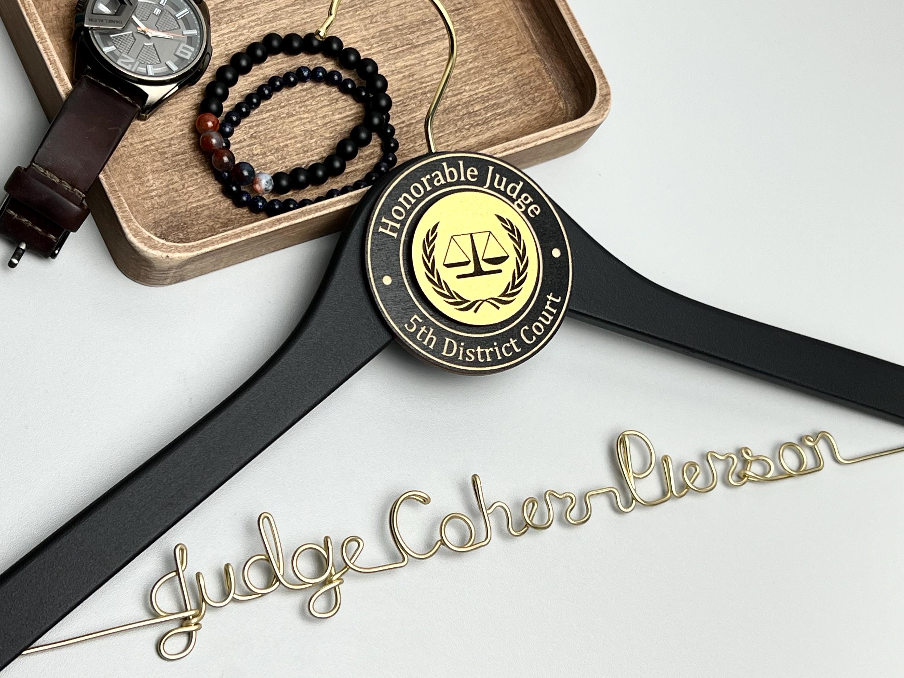 Judge Wrapper Personalized Judge Hanger: Personalized Gift for New Judge, Investiture ...