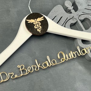 Doctor Coat Hanger, Caduceus Decal Hanger, Medical Gifts for Women, Medical Gifts for Men, Med Student Gift, Personalized Hanger image 6