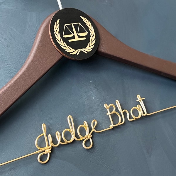 Personalized Hanger for Judge, Gift for Judge, Custom Hanger, Retirement Gift, Investiture Ceremony Gift, Unique Personalized Gift