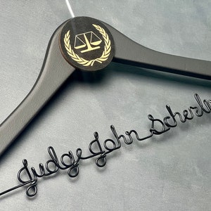 Judge Hanger, Robe Hanger, Judge Gift Idea, Juris Doctorate Hanger, Personalized Hanger for Judge, Unique Hanger, Custom Hanger