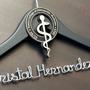 White Coat Hanger, Osteopathic Gift, Medical Student Gift, Christmas Gift for Med Student, 1st White Coat Hanger, First White Coat Gift, OD