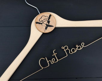 Chef Gift, Culinary Gifts, Personalized Chef Coat Hanger, Culinary Graduation Gift, Unique Gift for Chef, Foodie Gift, Cooking Gifts
