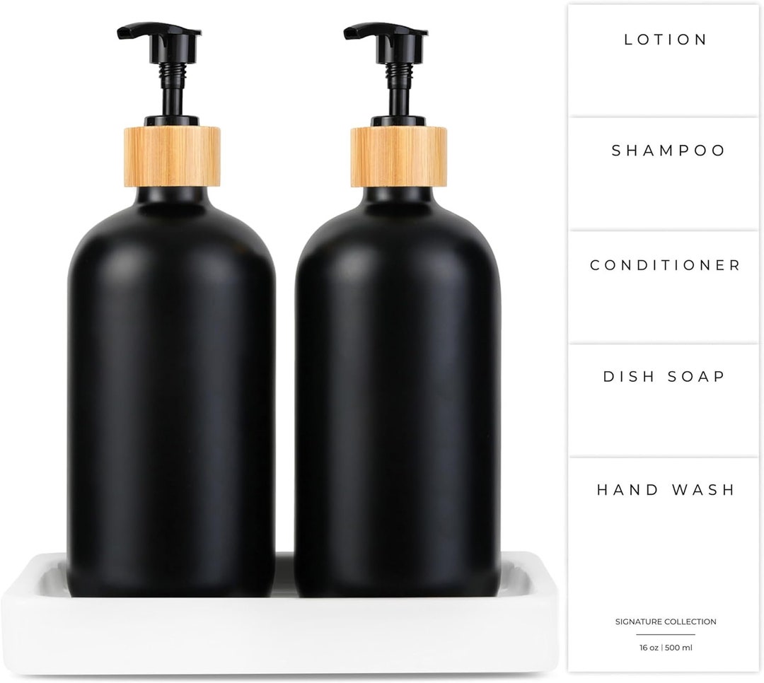 Soap Dispenser Set for Kitchen Sink With Tray Hand Wash, Dish Soap