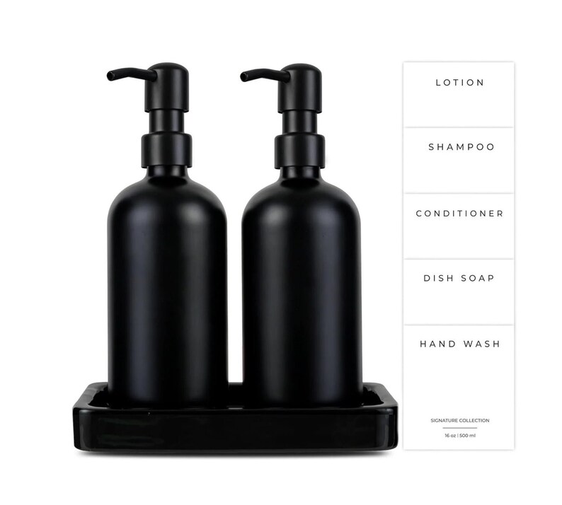 Soap Dispenser Set for Kitchen Sink With Tray Hand Wash, Dish Soap