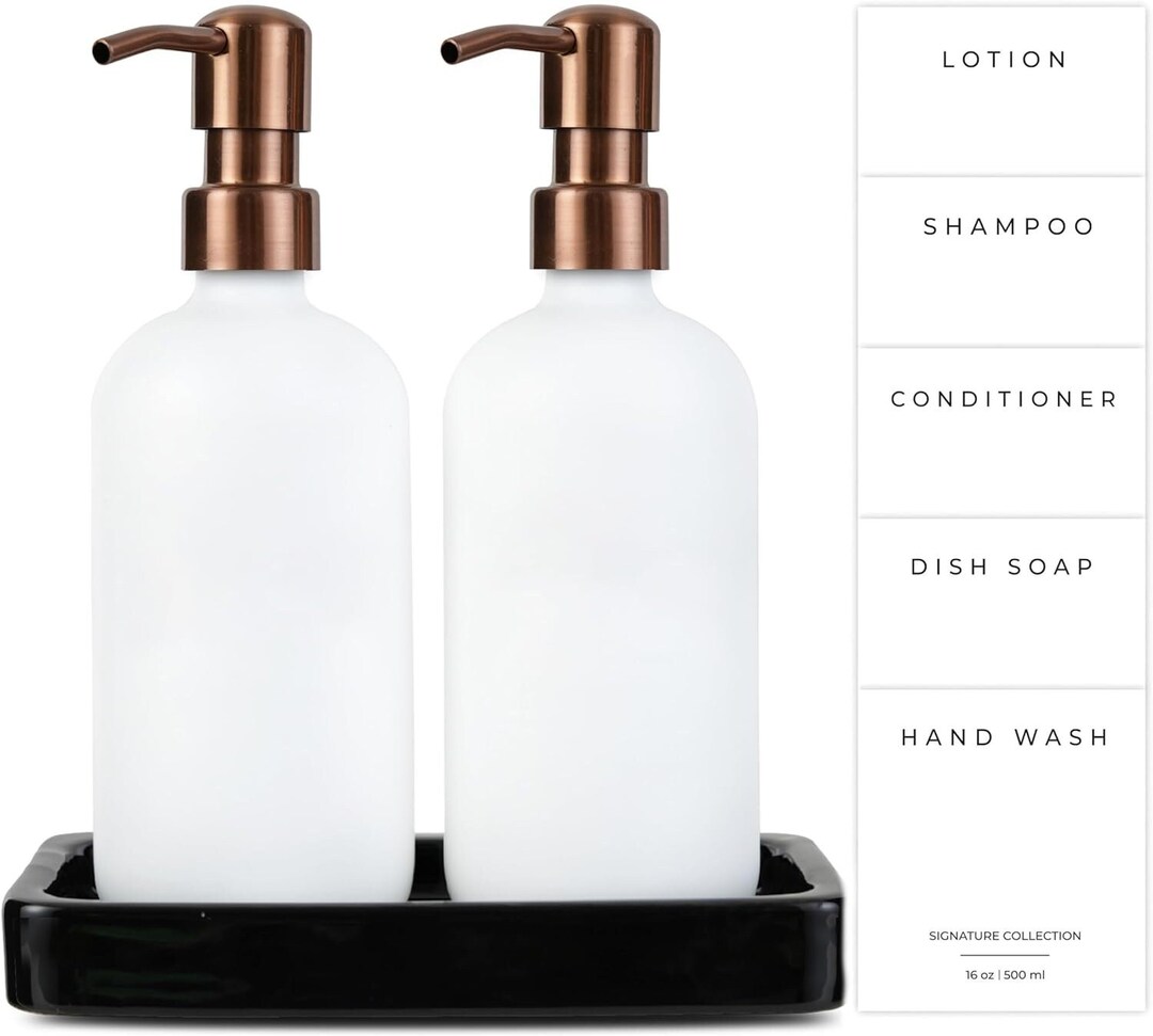 Soap Dispenser Set for Kitchen Sink With Tray Hand Wash, Dish Soap