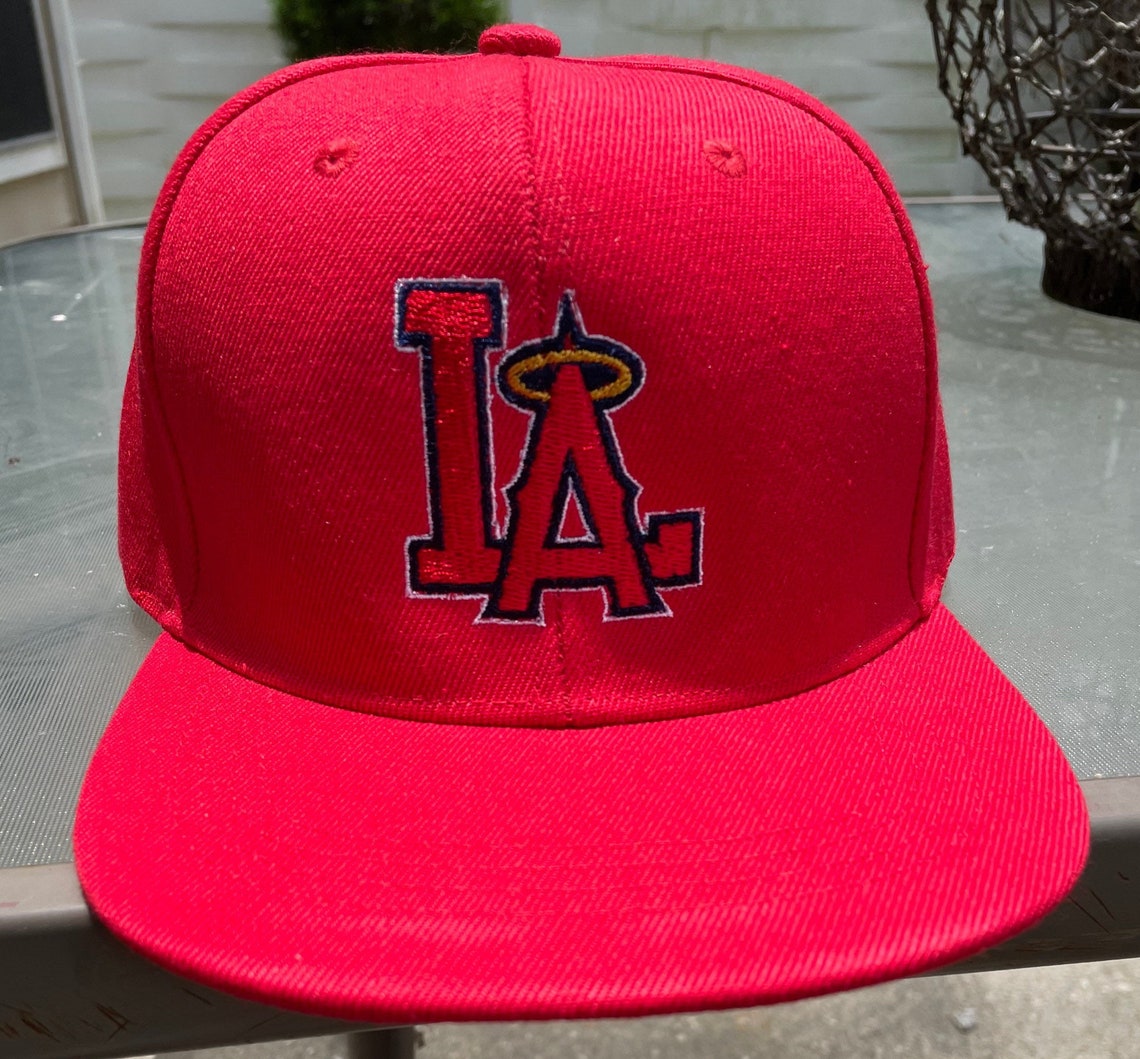 Los Angeles angels baseball hat blue red white LA Angeles hat Etsy