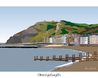 A digital print of Aberystwyth