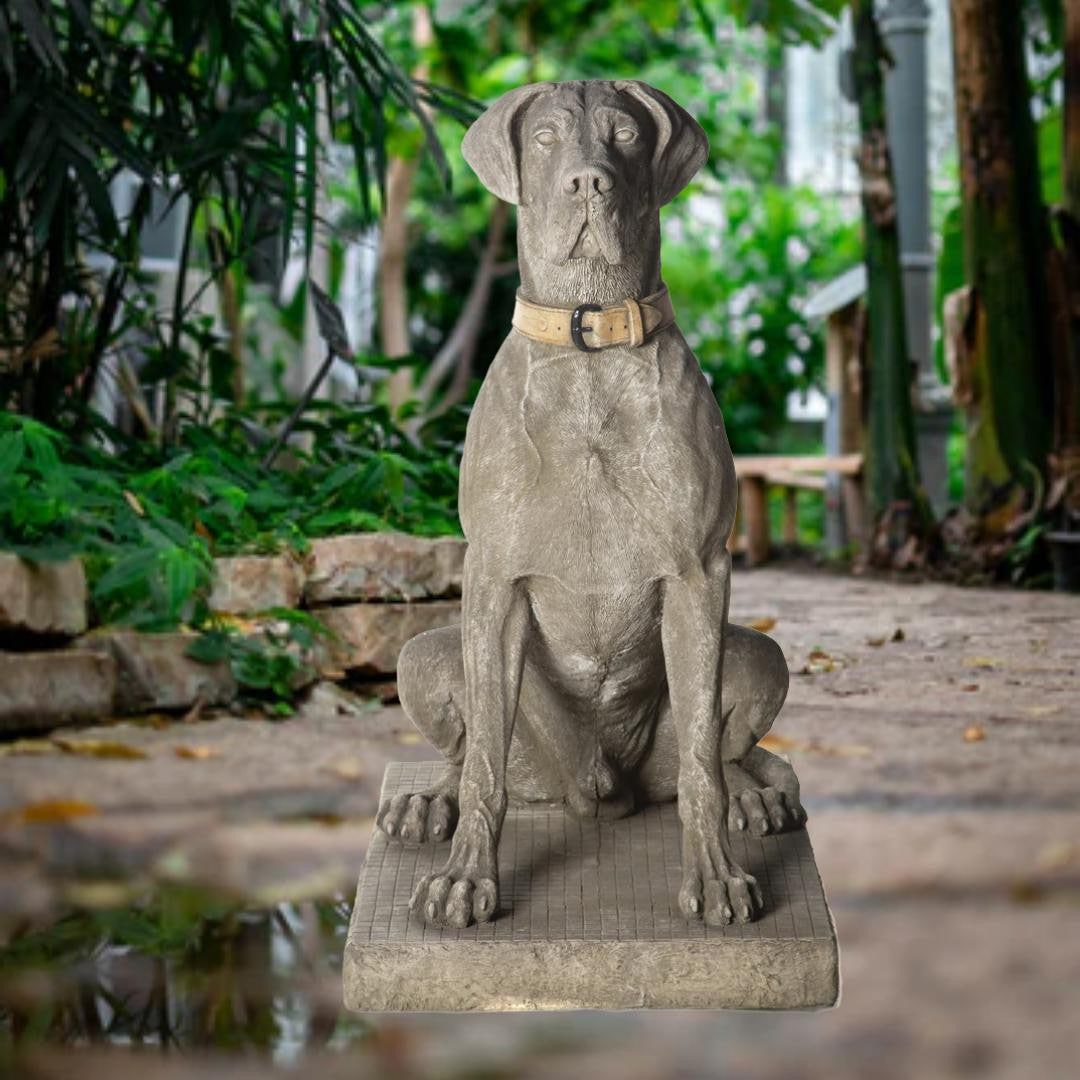 Giant Life-size Hunting Dog Great Dane Garden Statue - Classic