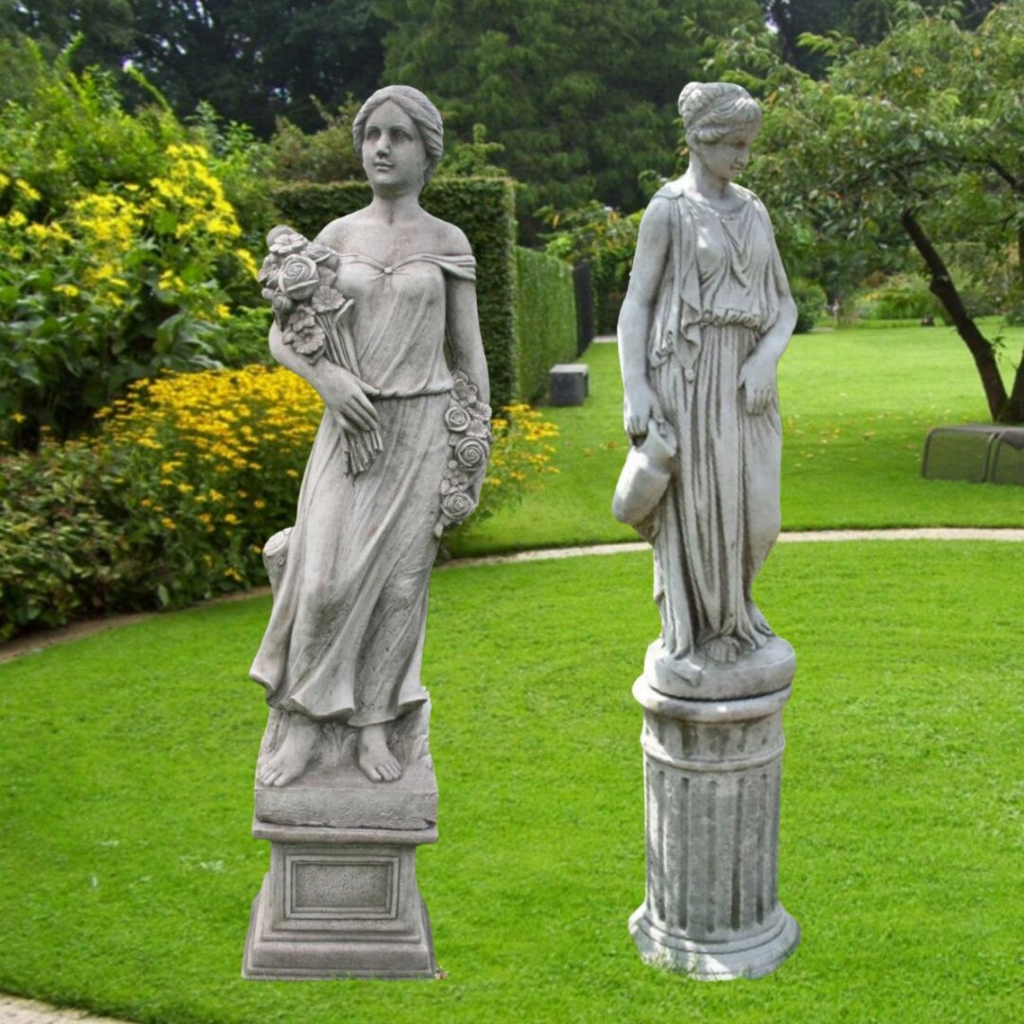 Discount Garden Statues Large Female Statues Rose Lady and Etsy UK