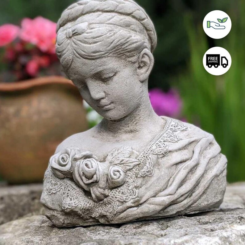 Discount Garden Statues Classical Rose Lady Bust Statue Etsy UK