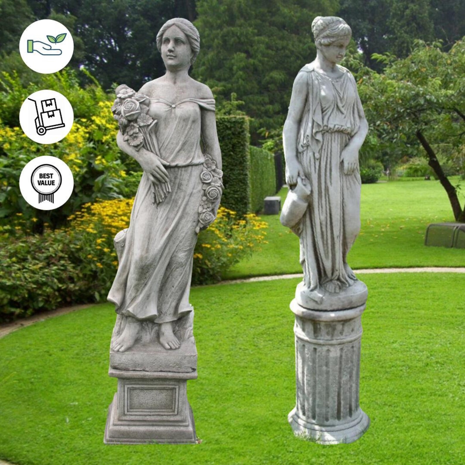 Discount Garden Statues Large Female Statues Rose Lady and Etsy UK
