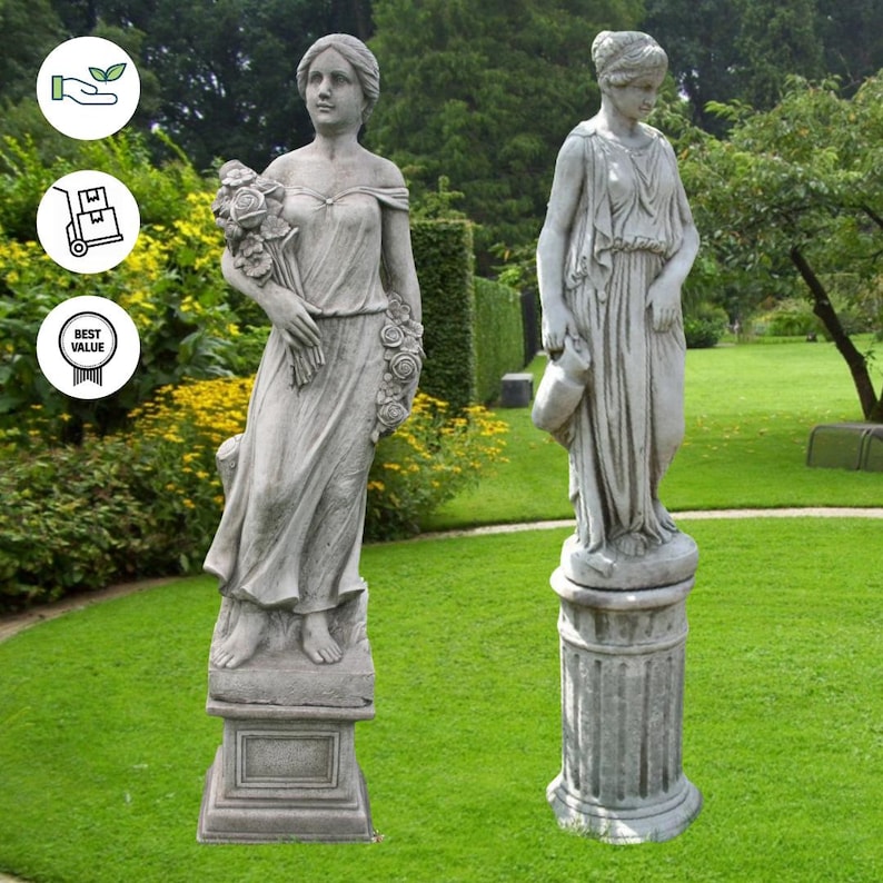 Discount Garden Statues Large Female Statues Rose Lady and Etsy UK