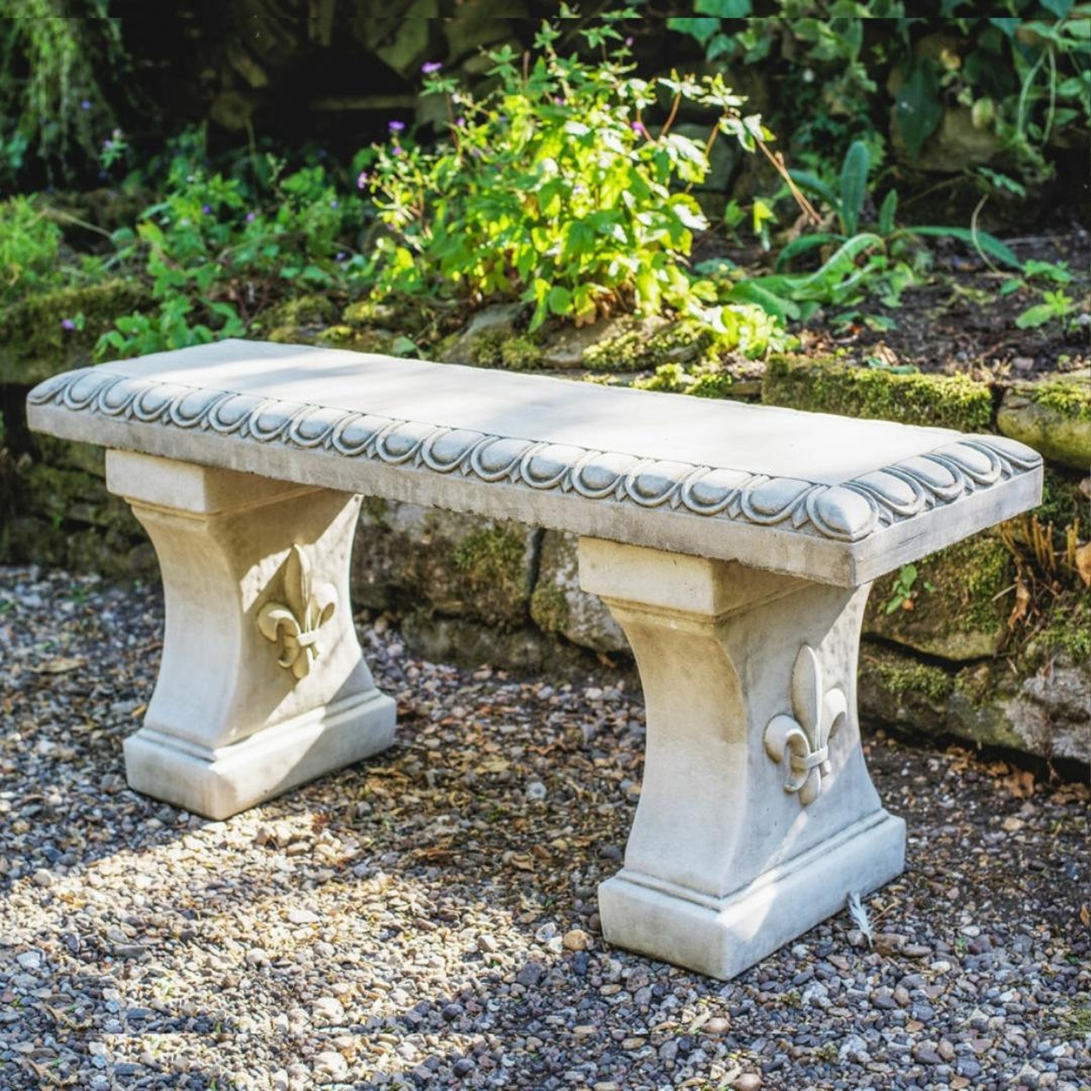 Discount Garden Statues Cute Straight Garden Bench Etsy UK